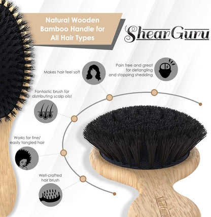 Boar Bristle Detangling Hair Brush