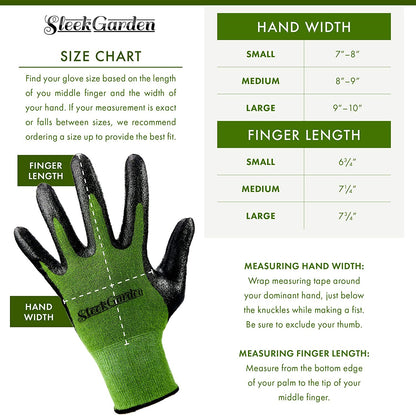 pine tree tools bamboo gardening gloves Sleek Garden Series Bamboo Gardening Gloves for Women and Men with Nitrile Protective Coating, Small